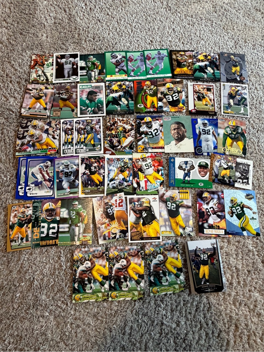 Reggie White 46 card football lot Green Bay Packers Philadelphia Eagles
